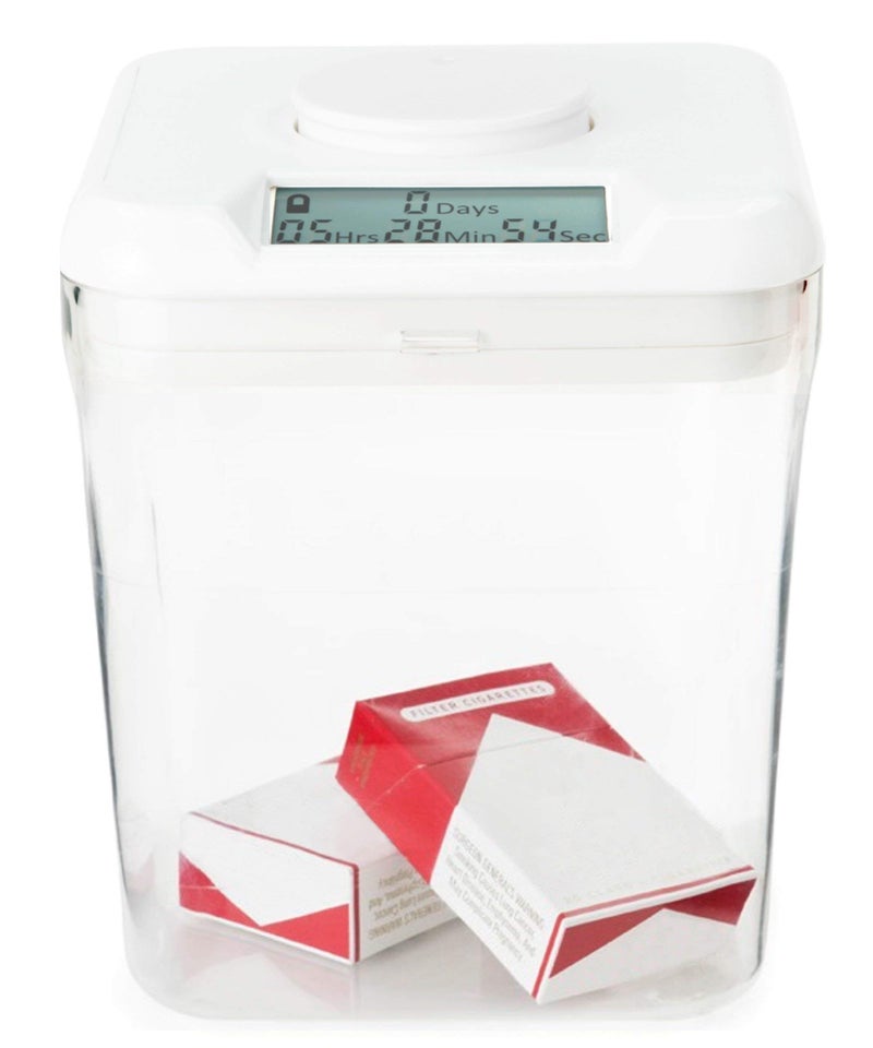 Kitchen Safe kSafe Time Locking Container, Medication Lock Box, Break Bad Habits - Quit Smoking, Snacking, Drinking & Gaming Addiction, Phone Jail, Family Time (Medium, White Lid + 5.5â€ Clear Base) - Image 2